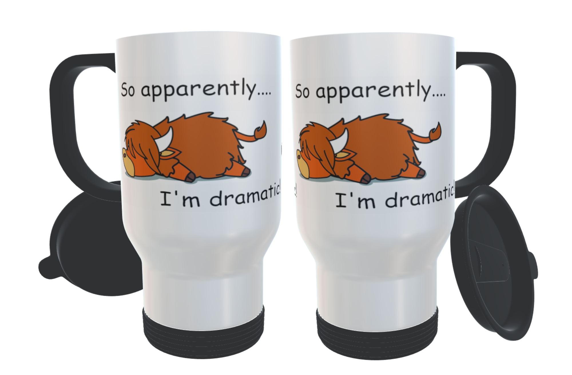 Highland Cow Travel Mug - So Apparently I'm Dramatic!"